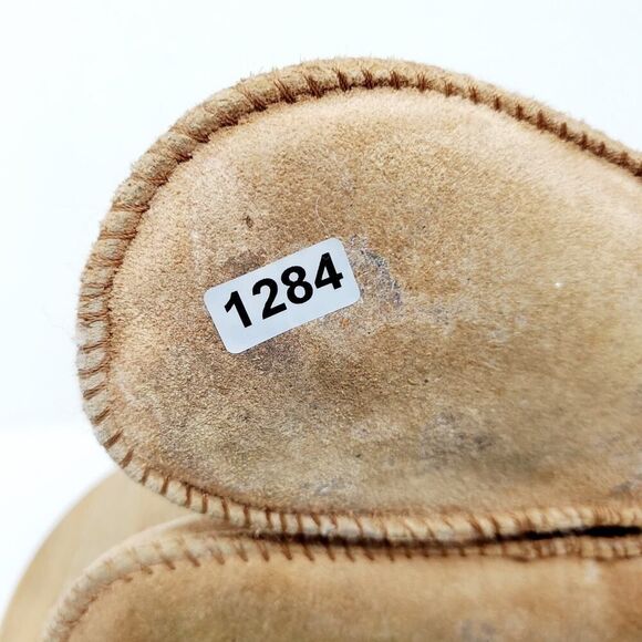 UGG Erin Boots Infant L High Top Wrap Brown Suede Sheepskin Baby Strap Booties - Picture 11 of 11